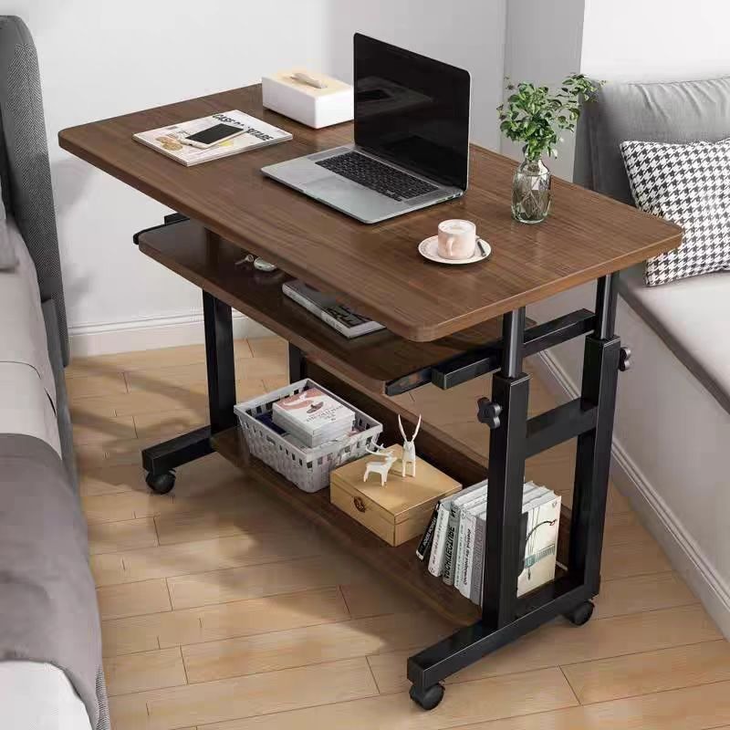 Desk Setup Minimalist - Movable Small Table, Bedside Table, Bedroom,