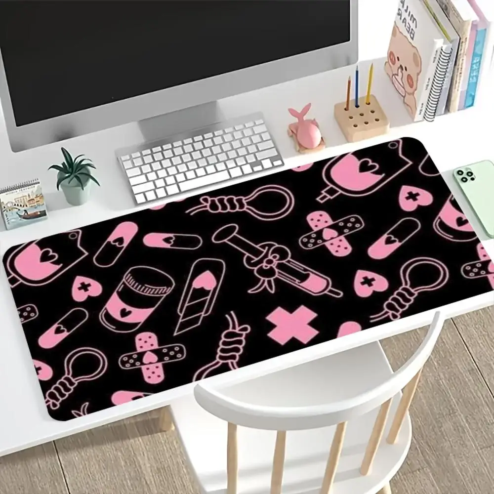 Kawaii Pink Medical Pattern Ga - Desk Setup Pc And Laptop review and price