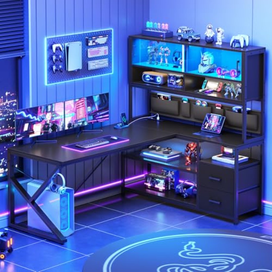 L Shaped Gaming Desk with Stor - Desk Setup L Shaped review and price