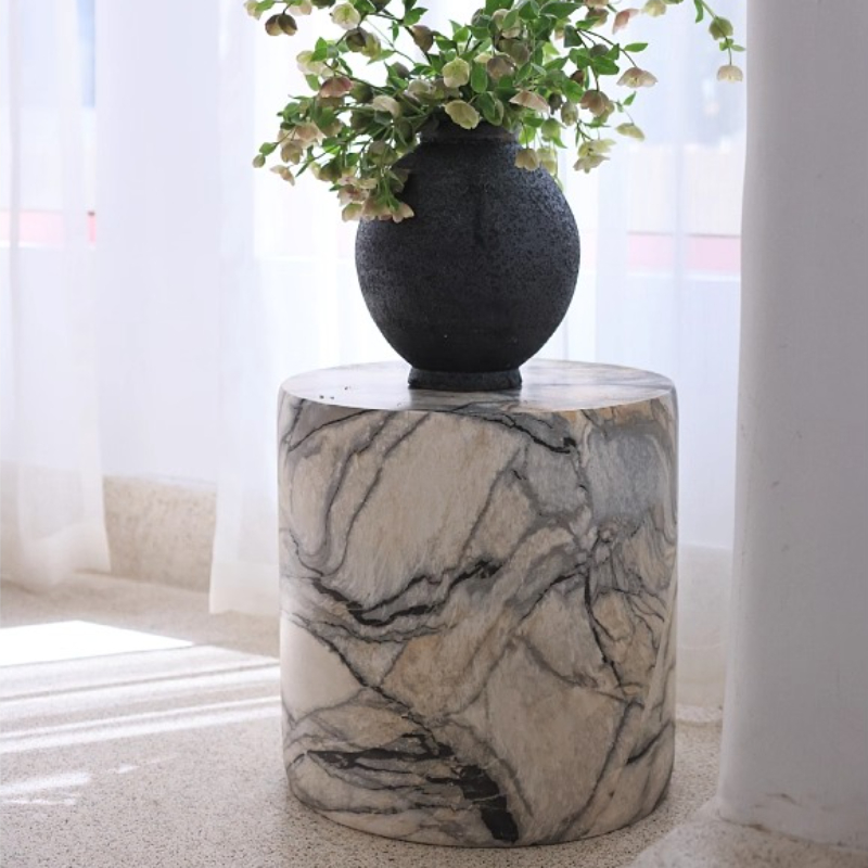 Black White Side Tables Cylind - Desk Setup Minimalist review and price
