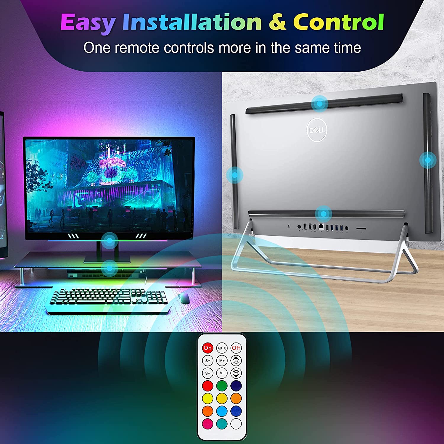 Under Monitor Light Bar RGB Dr - Setup Desk Monitor review and price